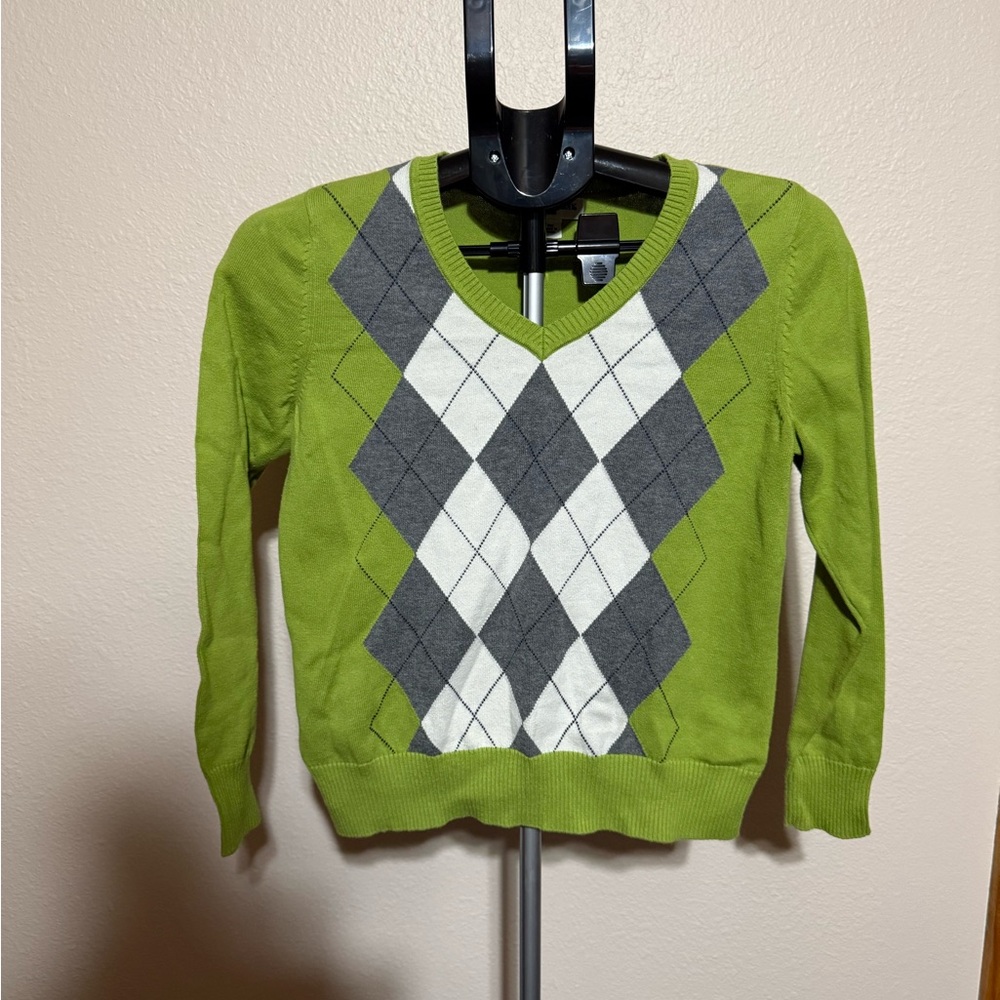 St. John's Bay Green Argyle‎ Sweater